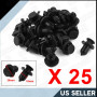 sourcing map 25 Pcs Noir Plastique Car Bumper enfoncer Rivets Pince de retenue 10mm Trou