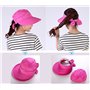 QCHOMEE Femme Chapeau de Soleil Réglable Casquette Visière Pliable Large Bord Protection Solaire Respirant Cap été Anti-UV pour 
