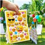 MATANA 76-Pcs Vaisselle de Fête de Anniversaire Emoji Smiley pour Garçons & Filles - 15 Assiettes, 15 Gobelets, 15 Pochettes, 30