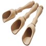 efo Ensemble de 3 Cuillères en Bois à Longs Manches - Cuillères en Bois Polyvalentes - Pelles à Sel et à Épices en Bois – Cuillè