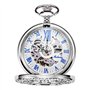 TREEWETO Montre Gousset Mecanique Montres Poche Steampunk Squelette rétro Pendentif Montre de Poche Montre Gousset Dore Montre P