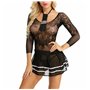 ROSVAJFY Costume de cosplay d'écolière sexy pour femme - Mini uniforme de marin - Jeu de rôle - Lingerie extensible - Chemise de