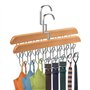 Lot de 2 Porte-Ceintures pour Armoire, Cintre Multifonction en Bois avec 8 Crochets, Organisateur Tournant 360°pour Ceintures, C