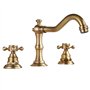 Robinet mitigeur vintage à 3 trous à double poignée pour salle de bain