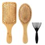 2 Brosse à Cheveux en Bambou Naturel