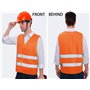 Hitopin 10 Pièces Gilet Réfléchissant de Sécurité Haute Visibilité pour Voiture, Conducteurs et Travailleurs Unisexe, Orange