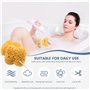 Lot de 2 éponges de bain naturelles pour homme et femme, éponge exfoliante pour le corps et le corps, mousse dense pour un netto