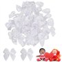 Lot de 100 mini nœuds en tissu satiné - Blanc - Petits nœuds en satin - Accessoires pour cheveux - Pour travaux manuels