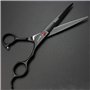 Ciseaux de coiffeur professionnels de 17,8 cm avec poignée droite pour droitier (Noir)