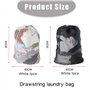 2 Pièces Blanc et Noir Filet à linge pour machine à laver réutilisable avec cordon de serrage,Sac de lavage en maille pour sous-