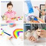 8 Pièces Pinceaux Peinture pour Enfants, Kit de Pinceaux Peinture Enfant 4 Couleurs Ronds et Plats pour Acrylique, Huile, Aquare