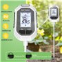 YAMRON testeur humidité Plante,4 en 1 numérique testeur ph Sol,Humidité/PH/Température/Ensoleillement,Écran LCD rétroéclairé,con