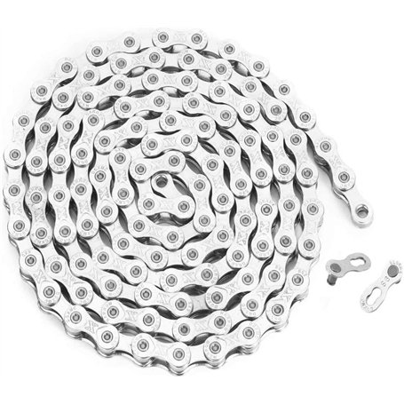 WAIZHIUA Chaîne de vélo 9 vitesses 116 maillons chaîne de vélo haute résistance en acier au manganèse chaîne de cyclisme avec bo