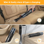 EVARY Aspirateur à Main sans Fil 15000Pa,Aspirateur Voiture Puissant 2 en 1avec Moteur sans Balai et Lumières LED pour Voiture, 