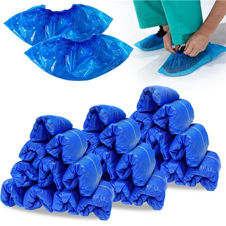 PRITOK Lot de 300 couvre-chaussures jetables antidérapants avec élastique - Imperméables et jetables - Taille universelle - Pour