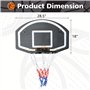 FUNJEPE Panier de basket-ball mural, grand panneau arrière de 72,4 x 45,7 cm, panneau arrière en polyéthylène incassable, filet