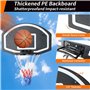FUNJEPE Panier de basket-ball mural, grand panneau arrière de 72,4 x 45,7 cm, panneau arrière en polyéthylène incassable, filet