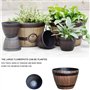 Hidyliu Pot de Fleur tonneau Bois Decoration Grand de Jardin en résine Imitation tonneau de Bois de décoration de la Maison Styl