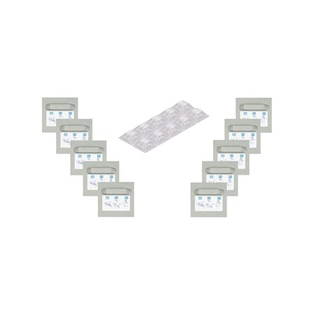 Wandbreite 600103 Lot de 10 plaques adhésives autocollantes 45 x 45 mm avec œillet et entretoises en silicone - Lot de 10 croche