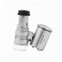 Lot de 2 mini microscopes de poche 60x, loupe de poche 60x, loupe de poche avec fonction LED et lumière UV, microscope de poche 