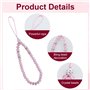 Lot de 3 Cordons Courts pour Téléphone Portable - Pendentif Avec Perles et Pierres de Cristal Naturelles - Universel Avec 3 Cous