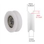 Lot de 4 poulies de roulement à rainure en forme de U 30 x 10 x 6 mm en plastique nylon pour rail coulissant, porte en verre, fe