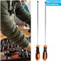 PRITOK Lot de 2 tournevis longs : tournevis cruciforme et tournevis plat, tournevis magnétique en acier au chrome vanadium avec 