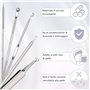 Kit d'outils pour enlever les points noirs et un miroir portable, Blackhead extracteur d'acné avec boîte pour le traitement et l