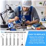 CIRULLI Fer à souder 80 W (350 ℃-500 ℃),Kit soudure electronique 17 en 1 avec interrupteur ON/OFF,5 panne fer à souder,Pompe à d