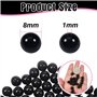 Zwenjuan Perles de Verre,100PCS Noir Perles Spacer Perles Rondes en Onyx d'espacement Lisses avec Trous pour DIY Artisanat Colli