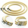 Lot de 3 cercles de broderie ronds en bambou - 3 tailles - Pour travaux manuels, couture - Avec aiguilles à broder à oreilles do