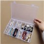 36 Mailles BoîTe à Bijoux En Plastique Transparent Avec 2 Morceaux De Chiffon De Nettoyage, BoîTe De Rangement Artisanale, Organ