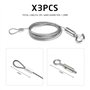 Lot de 3 cordons réglables en acier inoxydable pour éclairage de miroir - Cordes métalliques robustes avec crochets - Pour cadre