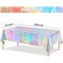 Nappes en Plastique Lasér Nappes Rectangulaires 137 X 274cm Nappe de Fête Brillantes Imperméables Protection Décoration de Table