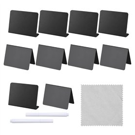 ZBHDEYG Lot de 10 étiquettes de prix, 2 stylos, 1 chiffon, effaçables, en forme de V, en forme de L, mini tableaux de prix, étiq ZBHDEYG Lot de 10 étiquettes de prix