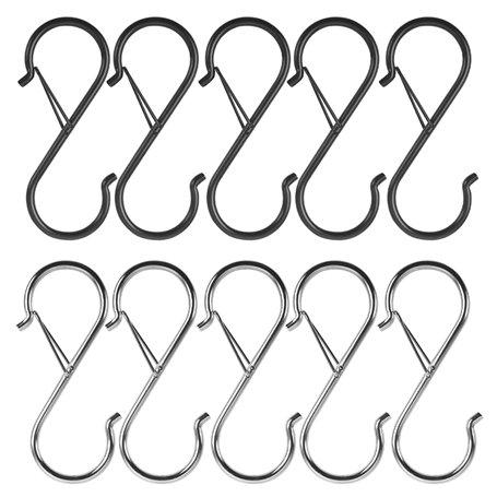 DHSBGWSX Lot de 10 Crochets en Forme de S - Mousquetons en Métal