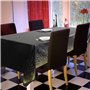 HXMJIED Lot de 3 nappes de Noël jetables en plastique avec confettis jetables - Noir et pois dorés - 137 x 274 cm