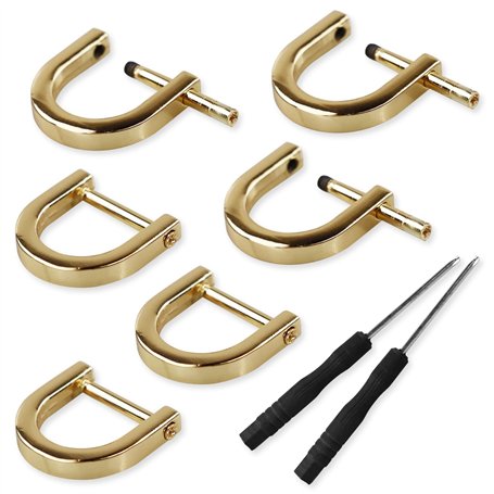 LAMXD Lot de 6 anneaux en D avec vis de fermeture