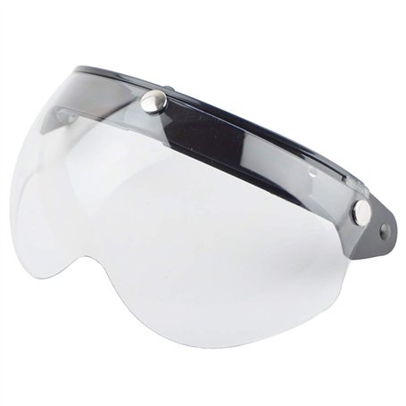 Breale Casque universel de moto coupe-vent visière avant Flip Up 3 Snap Sun Shield demi-visage remplacement casque visière acces