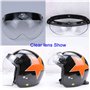 Breale Casque universel de moto coupe-vent visière avant Flip Up 3 Snap Sun Shield demi-visage remplacement casque visière acces