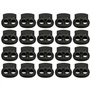 WOLMIK Lot de 20 verrous de cordon à ressort à double trou pour cordons de serrage de 5 mm en plastique - Noir