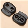 WOLMIK Lot de 20 verrous de cordon à ressort à double trou pour cordons de serrage de 5 mm en plastique - Noir