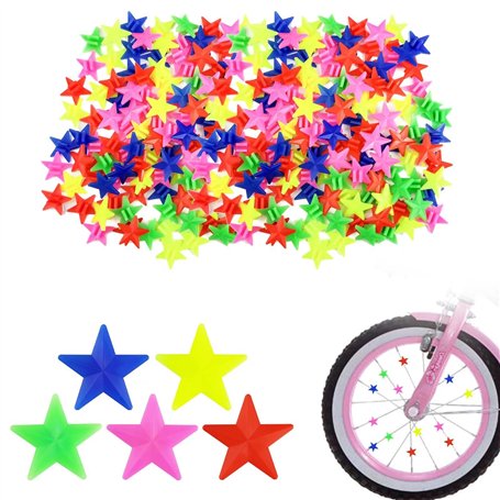 WOLMIK Lot de 144 perles de rayons de vélo colorées pour vélo d'enfant - Réfléchissants - Pour vélo d'enfant