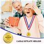 GEBETTER Cadeau Retraite 2025 1Pc Médaille d’Or “Retraite en Or” avec Ruban Bleu Blanc Rouge Décoration Retraite Cadeau Départ p