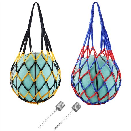 Lot de 2 sacs en filet pour ballon de basket-ball portable - Sac en maille - Sac de rangement pour ballon de football - Filet de