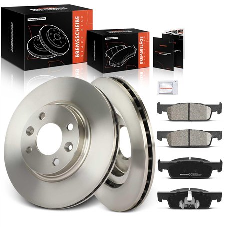 Frankberg Lot de 2 disques de frein + 4 plaquettes de frein essieu avant avec lubrifiant de frein