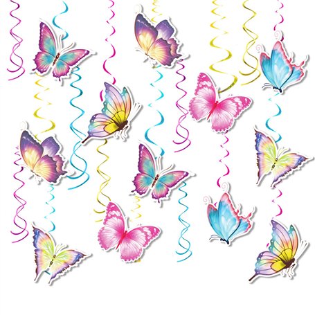 JDCMEI 12 Pièces Décorations de Tourbillon Suspendues de Papillon