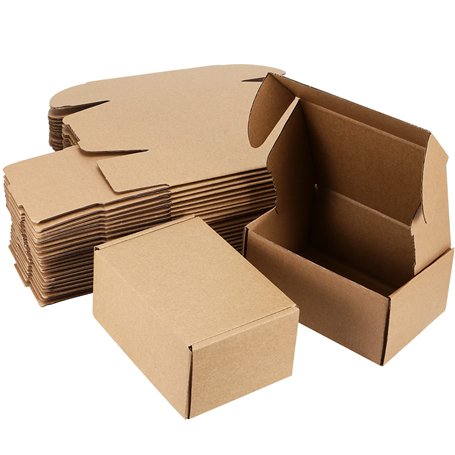 JEUIHAU Lot de 50 petites boîtes carton d'expédition ondulées en carton marron