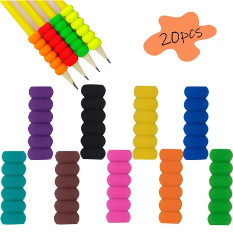 Lot de 20 Poignées de Stylo en Mousse crayon Soft Warm ince à Crayons en Gel Postuler à Enfants Étudiants Adultes pinces à crayo