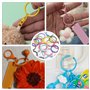 Lot de 40 porte-clés colorés à double couche - En métal - 30 mm - Accessoire de bricolage - Convient pour le bricolage, les anni